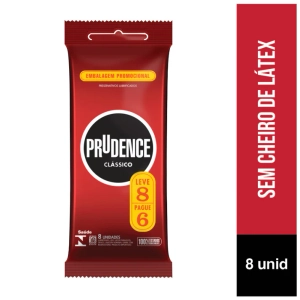 Preservativos Lubrificados Prudence Embalagem Leve 8 Pague 6