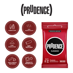 Preservativos Lubrificados Prudence Clássico 3 Unidades