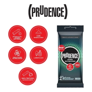 Preservativos Extra Texturizados Mais Prazer Prudence 6 Unidades