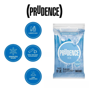 Preservativos Ice Sensação Gelada Prudence 3 Unidades