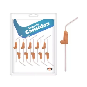 Canudos Divertidos em Formato de Pênis com 10 Unidades