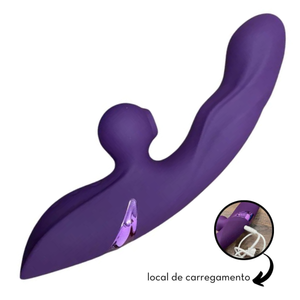 Vibrador Ponto G Vai e Vem Super Potente com Sugador Linguinha e Aquecimento