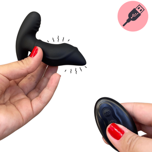 Plug Anal em Silicone com Vibrador e Controle