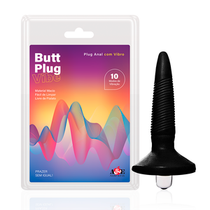 Plug Anal com Relevos e Vibro 10 Modos 12cm x 2,5cm