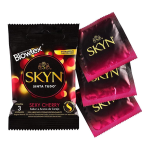 Preservativos Skyn Sexy Cherry Blowtex Sabor Cereja 3 Unidades