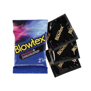 Preservativos Orgazmax Extra Textura e Retardante Blowtex 3 Unidades