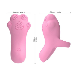 Vibrador Clitoriano Dedeira Gatinho em Silicone com 8 Modos e Recarregável