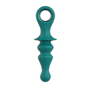 Plug Anal Escalonado 12 Modos de Vibração em Silicone com Alça 16x3,5cm