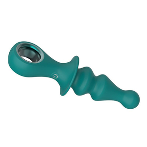 Plug Anal Escalonado 12 Modos de Vibração em Silicone com Alça 16x3,5cm