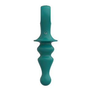 Plug Anal Escalonado 12 Modos de Vibração em Silicone com Alça 16x3,5cm