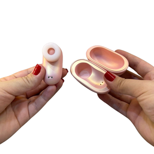 Vibrador Sugador de Clitóris Mini Pod Estimulador Discreto Formato de Fone Airpod