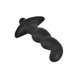 Plug Anal com Vibrador em Silicone Escalonado e Ponta Curvada