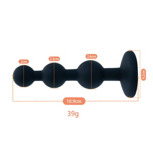 Plug Anal de Silicone Escalonado em Forma de Esferas com Joia