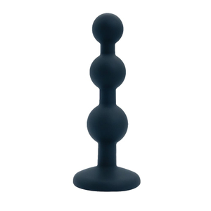 Plug Anal de Silicone Escalonado em Forma de Esferas com Joia