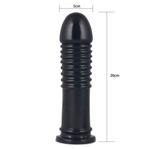 Plug Anal Grande em Silicone com Ventosa e Relevos Massageadores