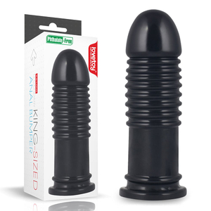 Plug Anal Grande em Silicone com Ventosa e Relevos Massageadores