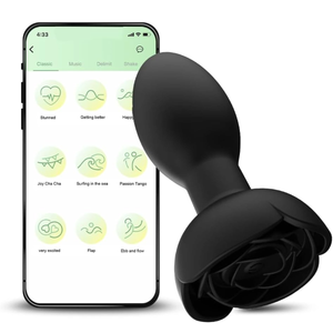 Plug Anal Vibratório Via Aplicativo com Rotação 360° em Silicone