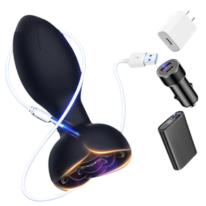 Plug Anal Vibratório Via Aplicativo com Rotação 360° em Silicone