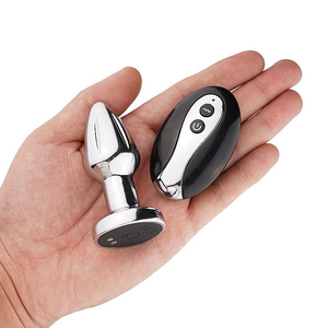 Plug Anal de Aço Pequeno com Vibro LED e Controle Remoto