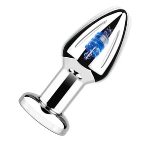 Plug Anal de Aço Pequeno com Vibro LED e Controle Remoto