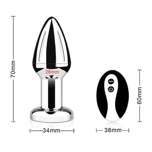 Plug Anal de Aço Pequeno com Vibro LED e Controle Remoto