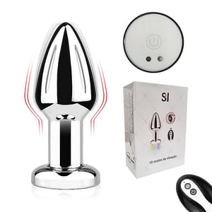 Plug Anal de Aço Pequeno com Vibro LED e Controle Remoto