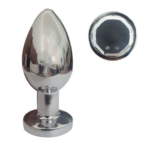 Plug Anal de Aço Médio com Vibrador Recarregável e Controle Remoto