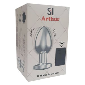 Plug Anal de Aço Médio com Vibrador Recarregável e Controle Remoto