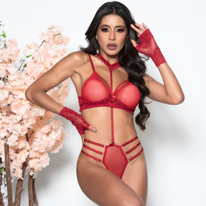Conjunto sem Bojo com Luvas e Pescoceira