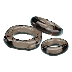 Anel Peniano em Silicone Flexível Kit com 3 Unidades