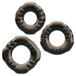 Anel Peniano em Silicone Flexível Kit com 3 Unidades