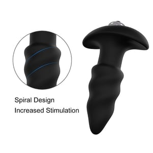 Plug Anal com Vibro em Silicone Formato Espiral 10cm