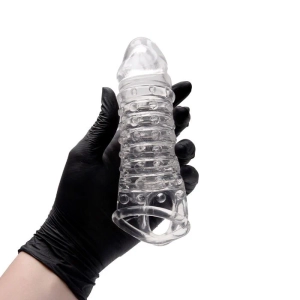 Capa Peniana Realista Transparente com Anel para Escroto