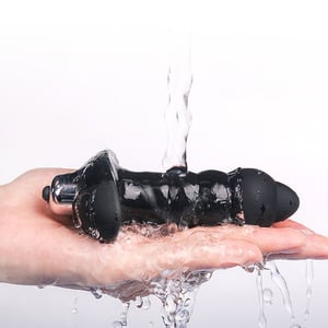 Plug Anal com Vibro em Silicone Formato Escalonado 10cm