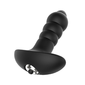 Plug Anal com Vibro em Silicone Formato Escalonado 10cm