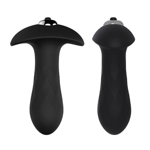 Plug Anal com Vibro em Silicone Formato Diamante 10cm
