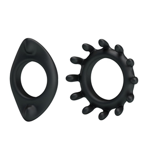Kit Anel Peniano Texturizado em Silicone Flexível e Resistente 2 Unidades