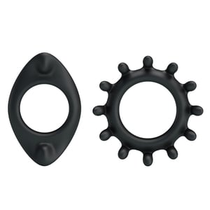 Kit Anel Peniano Texturizado em Silicone Flexível e Resistente 2 Unidades
