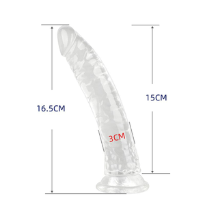 Pênis Realístico com Ventosa em Silicone Transparente 16,5x3cm