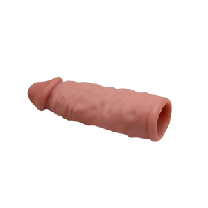 Capa Peniana Extensora Textura Realista em Cyberskin 13cm