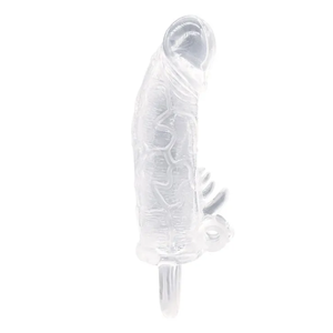 Capa Peniana Transparente com Cápsula Vibratória e Anel de Escroto
