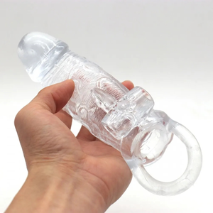 Capa Peniana Transparente com Cápsula Vibratória e Anel de Escroto