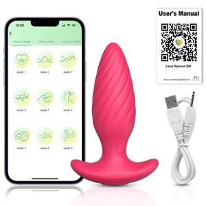 Plug Anal em Silicone com Vibração via Aplicativo Recarregável