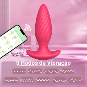 Plug Anal em Silicone com Vibração via Aplicativo Recarregável