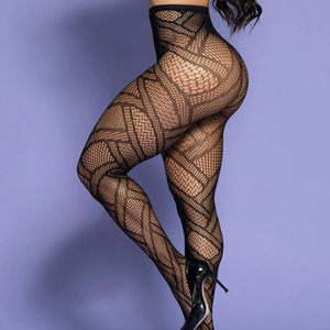 Meia Calça em Arrastão Sexy com Trama Cruzada