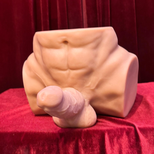 Masturbador Bunda Masculina Pênis Realista Escroto e Ânus com Abdômen Definido