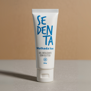 Gel Lubrificante Sedenta Molhada Ice Refrescante Comestível e com Glitter 50g