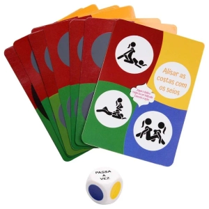 Jogo para Casais Lésbica Kama Sutra com Dado e Raspadinha de Posições