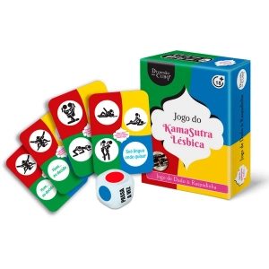 Jogo para Casais Lésbica Kama Sutra com Dado e Raspadinha de Posições