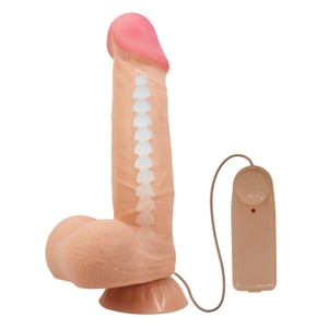 Pênis Realista com Vibrador e Ventosa Dupla Camada 21,8x4,6cm